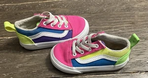 Vans Lace Up Old Skool Toddler Shoes Size 6 Multicolored & In Great Condition! - Picture 1 of 5