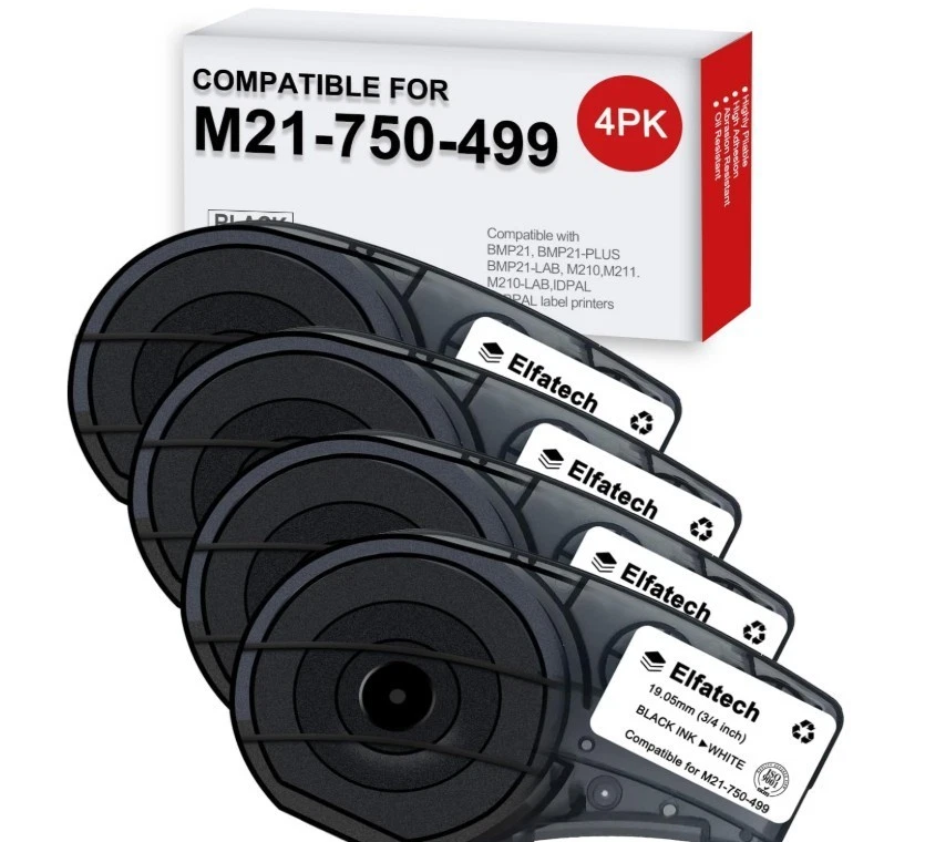 Compatible Label Tape Replacememt for M21-750-499 Cartridge, 3/4 inches Nylon... - Image 1 of 1