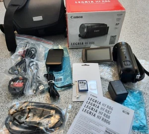 Boxed Canon LEGRIA HF R86 Camcorder, Full HD, WiFi- Black with Canon Bag - Picture 1 of 18