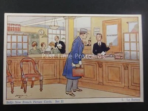 No.1 LE BUREAU Bell's New French Picture Card SET II Artist H.Brock c1930's - Picture 1 of 2