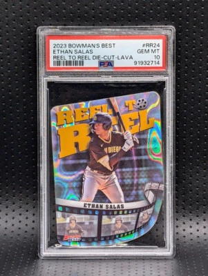 2023 Bowman's Best Ethan Salas Lava Die Cut SP /50 PSA 10 GEM Reel to Reel - Image 1 of 4