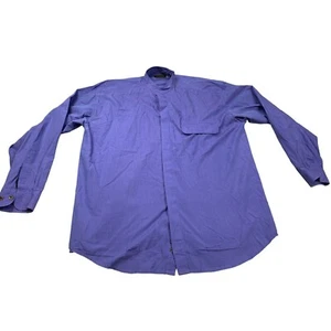 Bachrach Men's Button-Down Shirt Large 100% Cotton Purple Long Sleeve - Picture 1 of 9