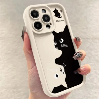 Case For iPhone 15 Pro Max 14 13 12 11 X XR XS 7 8 Cute Cat Pattern Phone Cover - Image 1 of 4