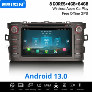 Autoradio Carplay Android 14 Navi DAB+ 4GB+64GB CD BT USB Toyota Auris 2007-2012 - Imagen 1 de 24