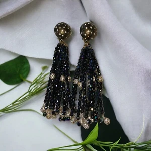 Elena Cantacuzene Paris Bronzed Metal And Crystal Clip On Earrings 64 Grams ... - Picture 1 of 6