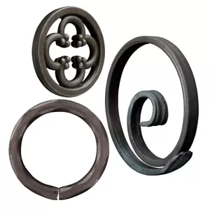 Mild Steel Gate Fence Rings - Solid Metal To Weld - Decorative Wrought Iron - Picture 1 of 20