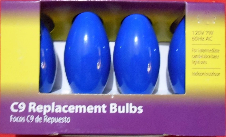 New ! 4PK C9 Replacement Bulbs - Ceramic Blue indoor/outdoor use - Image 1 of 1