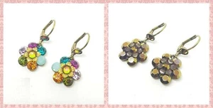 Ohrringe schöne Michal Negrin Kristalle Blumen Made in Israel - Bild 1 von 24
