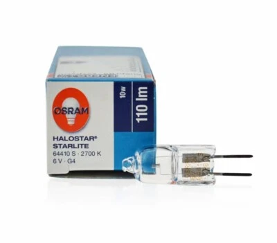 OSRAM 64410S 6V10W G4 2700K Microscope Halogen Lamp Instrument Light Long Life - Image 1 of 4