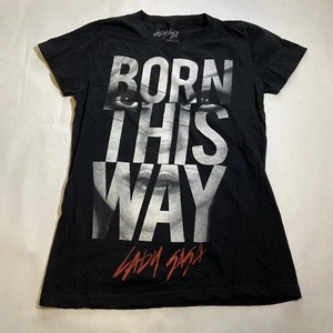 Lady Gaga Born This Way Black Graphic T Shirt Women’s Sz S - Picture 1 of 6