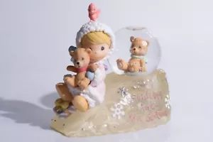 Enesco 2000 PRECIOUS MOMENTS "SLIDING INTO THE SEASON" SNOWGLOBE TEDDY BEAR - Picture 1 of 9