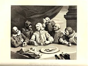 Stampa Antica 1840 W. HOGARTH = L'UOVO DI COLOMBO = LONDRA Incisione ENGRAVING - Picture 1 of 1