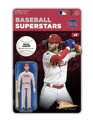 MLB PHILADELPHIA PHILLIES BRYCE HARPER BASEBALL SUPERSTAR BY SUPER7 REACTION FIG Cover