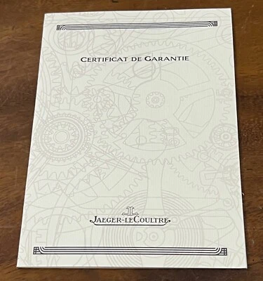 Jaeger LeCoultre  Warranty  Certificate Authentic With dealer stamp - Image 1 of 3