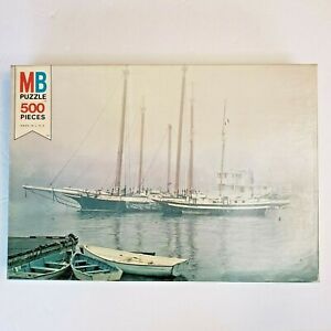 Vintage Milton Bradley Misty Sailboat Harbor 500 pc Challenge Puzzle NEW Sealed