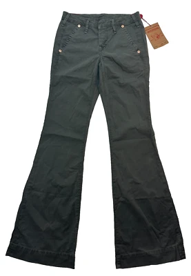 True Religion Megan Low-Rise Bootcut Non-Denim Women's Pants W27 L35 Green New - Image 1 of 4