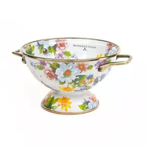Brand New Mackenzie Childs White Flower Market Small Colander - Picture 1 of 1