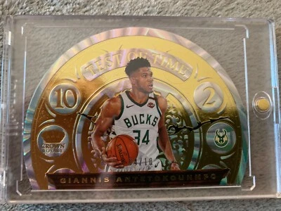 2020-21 Giannis Antetokounmpo GOLD 4/10 Crown Royale Test of Time #1 Bucks MVP - Image 1 of 2