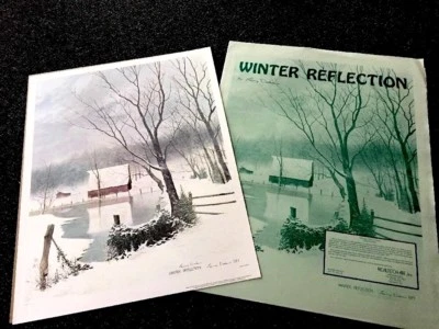  Larry Dodson "Reflejo de Invierno" Ed 1500 Realismo 1977 Escénico 30" SO Litografía Foto 1 de 4