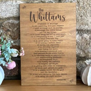 Targa matrimonio personalizzata in legno | regalo per coppia 5° anniversario ricordo - Foto 1 di 4