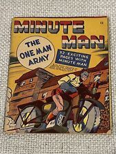 Vintage Original Minute Man #12 The One Man Army Mighty Midget Comic Book (1943)