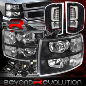07-13 CHEVROLET SILVERADO FRONT BLACK HEADLAMP STREAK TAIL LIGHT LED CONVERSION - Picture 1 of 3