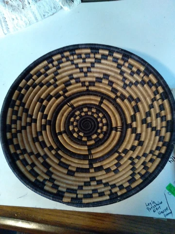 African Hand Woven Basket 12" Diameter Cover