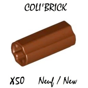 Lego 6538c - 50x Brique / Technic Axle Connector 2L - Reddish Brown - 59443 NEUF - Imagen 1 de 1