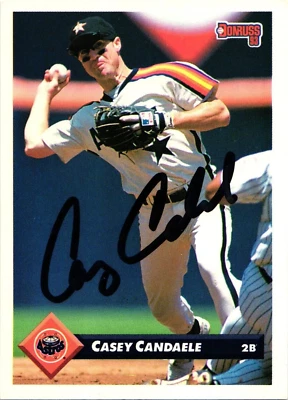 Casey Candaele #536 Signed 1993 Donruss MLB Baseball Card AUTO Astros - Image 1 of 2