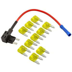 ATM Mini Blade Style Fuses w/ Fuse Holder Tap for Car Truck SUV 10A-40A 10 pack - Picture 1 of 6
