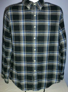 Men's Ralph Lauren Blue Black Plaid Flannel Shirt M - Picture 1 of 6