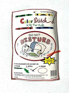 Color Stitch Kits for Kids Snoopy Do Not Disturb Color Stitch Frame 07208 Sealed - Picture 1 of 2