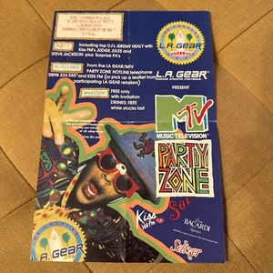 MTV Party Zone The Camden Palace L.A. GEAR Kiss FM 1990 Rave Flyer Folded - Picture 1 of 2