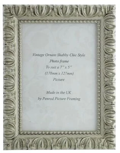 Hand Made Antique Silver Shabby Chic Ornate Vintage 7 x 5 inch Photo Frame - Picture 1 of 4
