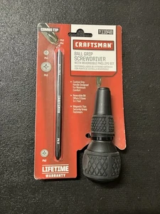Neu Craftsman Kugelgriff-Schraubendreher 11848 umschaltbarer Kreuzschlitz-Bit P1 P2 P3 schwarz - Bild 1 von 2