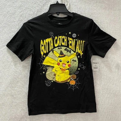 Pokémon Pikachu T-Shirt Boys XL 14-16 Black Halloween Tee Short Sleeve - Image 1 of 4