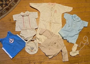 Vintage Junge Bekleidungspaket Kleinkind Baby 70er Jahre Säugling Strampler Outfit 9 Teile - Bild 1 von 24