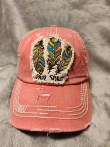 Kbethos Vintage Hüte Damen rosa abgenutzt Free Spirit Adler Federriemen Hut - Bild 1 von 6