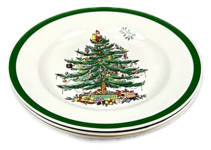Juego de 3 platos de ensalada de árbol de Navidad Spode Inglaterra de colección - Imagen 1 de 4