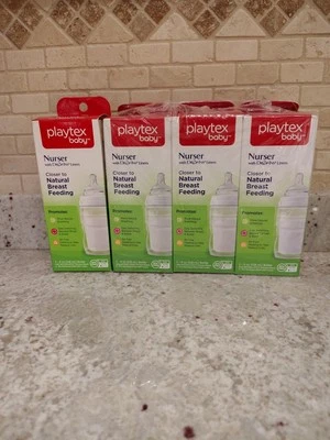 Lot of 2 Playtex Baby  Nurser bottles w/5 drop in Liners each bottle 4 oz - Image 1 of 3
