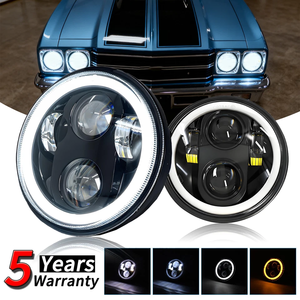 Par de faros LED de 5,75" con haz alto/bajo DRL para Dodge 880 1962 1965 Foto 1 de 4