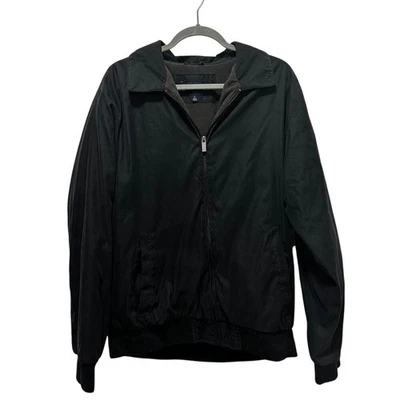 Chaqueta de bombardero Croft & Barrow para hombre negra con cremallera forrada en L cuello ropa exterior cálida Foto 1 de 4
