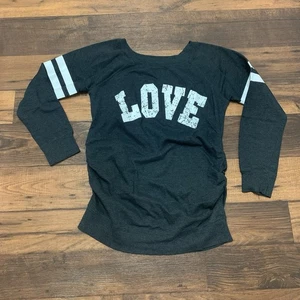 Feathers Maternity Gray Sweatshirt Women’s Size M LOVE - Picture 1 of 7