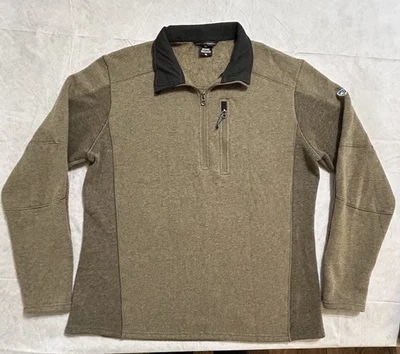 Suéter Kuhl Para Hombres XL Marrón Interceptor 1/4 Cremallera Vellón Senderismo Aire Libre Gorpcore Foto 1 de 4
