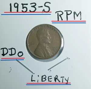 1953 S Wheat Penny Error DDO & RPM Real Pic;s of coin not from Book Gem Look See - Picture 1 of 11