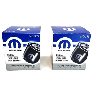2 Pack Mopar 4892339BE Oil Filter MO-339 OEM 5005778 Chrysler Dodge Jeep Ram - Image 1 of 4