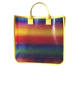 Gucci Yellow Multicolor Rainbow GG Vinyl Tote - Picture 1 of 4
