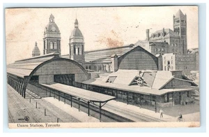 Cartolina litografia canadese Early Union Station Toronto 1905 - rifinita - Foto 1 di 2