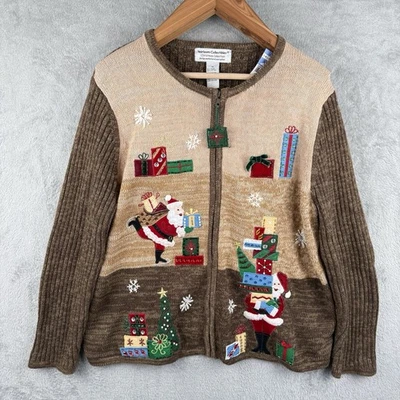 Cárdigan Suéter Heirloom Collectibles Mujer XL Papá Noel Regalos Navidad De Colección Foto 1 de 4