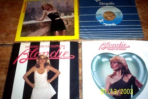 BLONDIE ( 4 ) VINYL PS 45 lot: TELEPHONE LINE / TIDE / ONE WAY / HEART OF GLASS - Picture 1 of 1